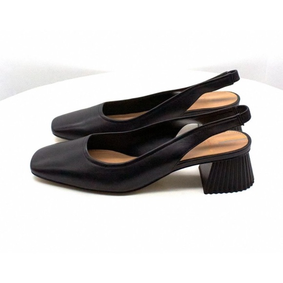 Sam Edelman Toren Black Square Toe Slingback Block Heels 7.5 - Picture 4 of 8